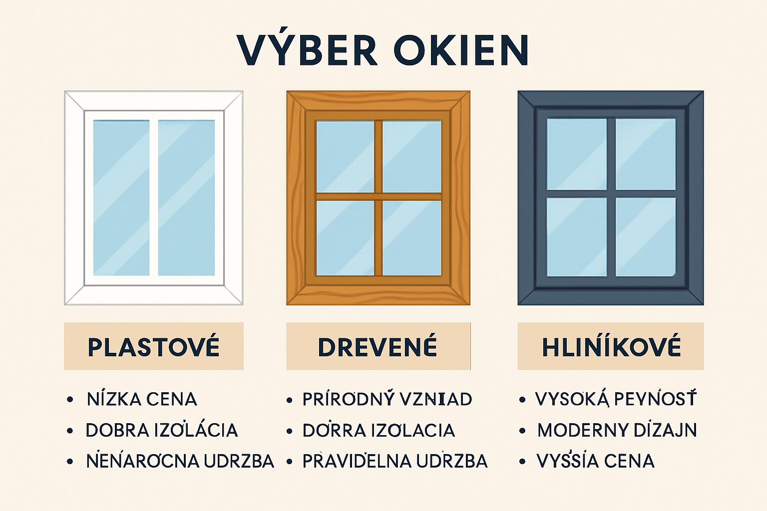 Výber okien – plastové, drevené alebo hliníkové?