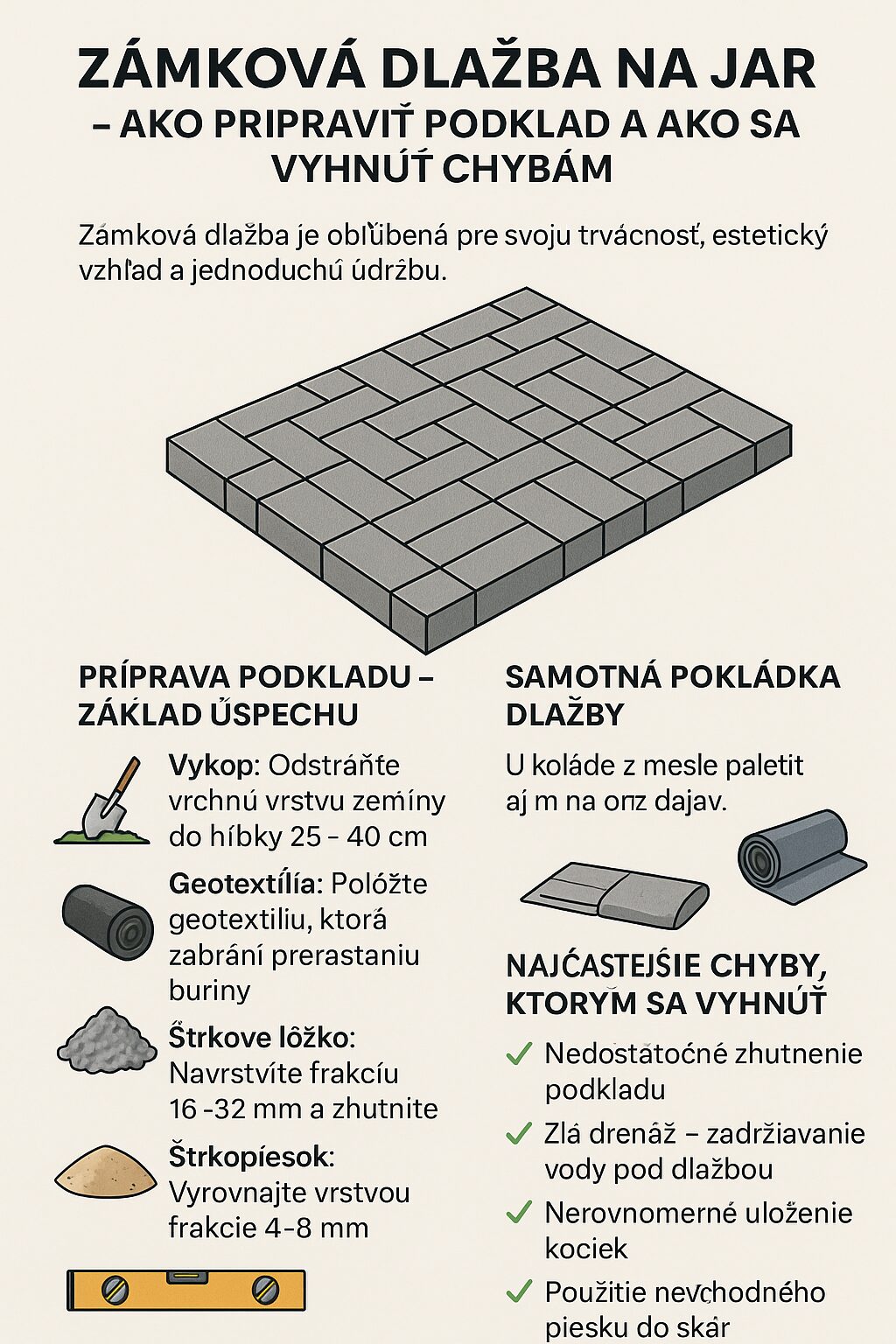 Zámková dlažba na jar – ako pripraviť podklad a ako sa vyhnúť chybám