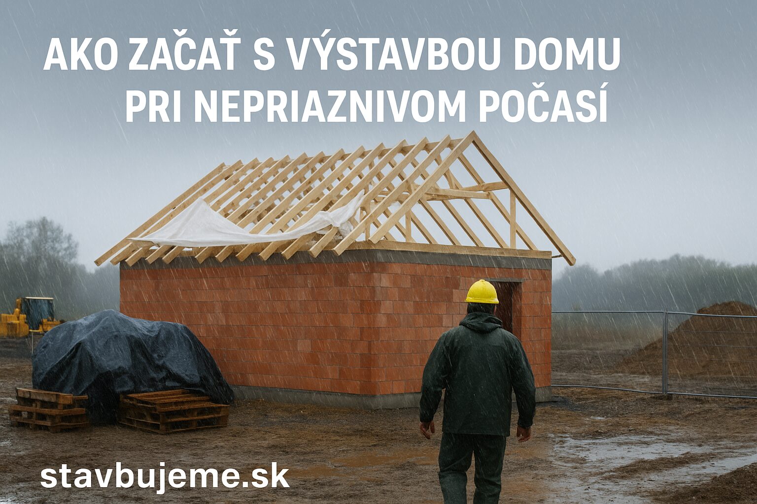 Ako začať s výstavbou domu pri nepriaznivom počasí 🌧️🏗️